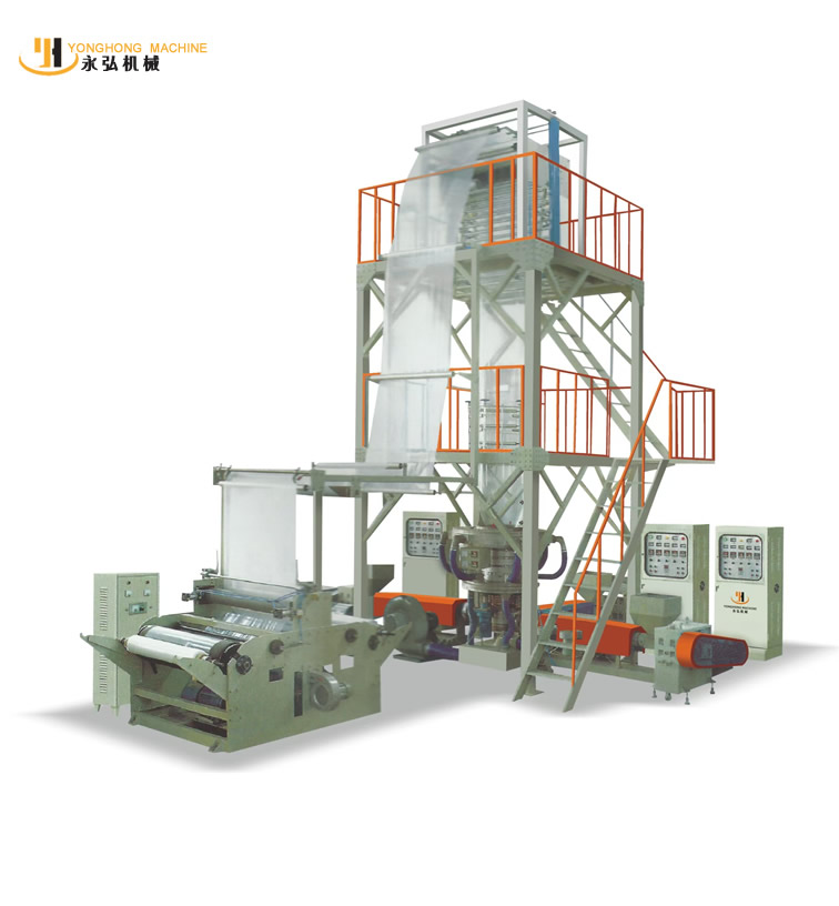 Three layer co extrusion rotary blown film machine