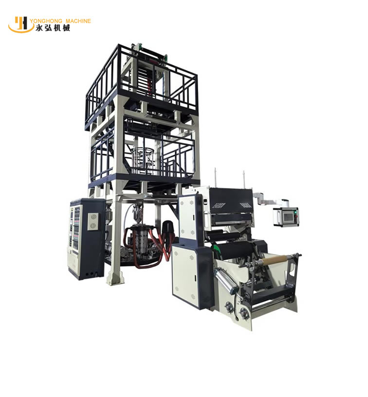 Two layer co extrusion fully automatic roll changing blown film machine